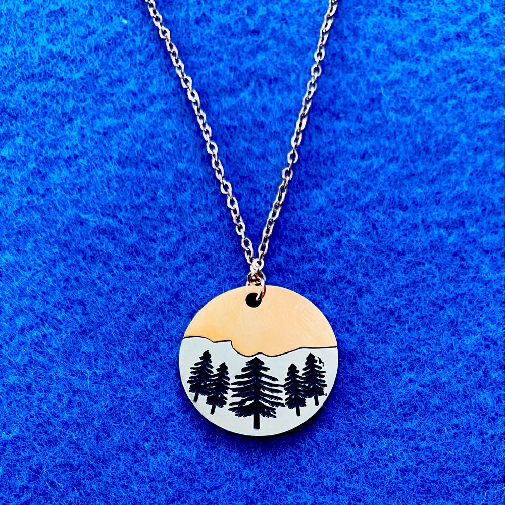 New Handcrafted Mountains Call necklace *special- free travel jewelry case*